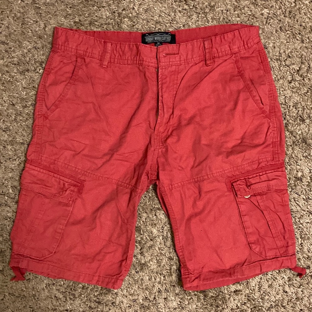 Sunday Work Clothes Red Cargo Shorts (M)